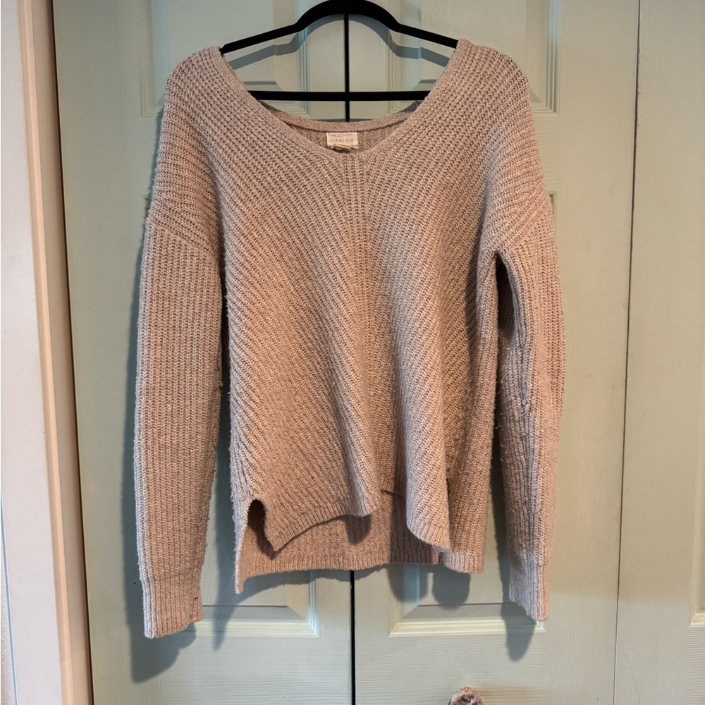 Caslon Cream Scoop Neck Knit Sweater